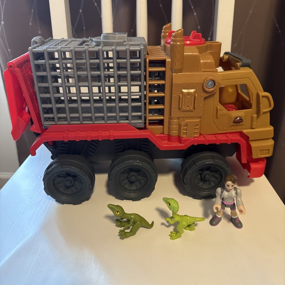 Fisher Price Imaginext Jurassic Park Dinosaur Hauler - Drop Down Gate/Cage
